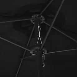 MAISON EXCLUSIVE - Parasol d'extérieur et poteau en aluminium 460x270 cm noir