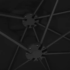 MAISON EXCLUSIVE - Parasol d'extérieur et poteau en aluminium 460x270 cm noir