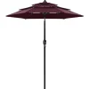 MAISON EXCLUSIVE - Parasol de jardin à 3 niveaux mât en aluminium rouge bordeaux