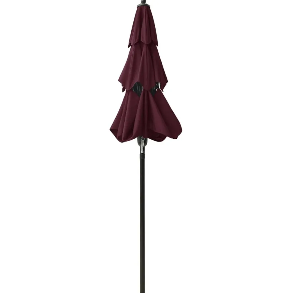 MAISON EXCLUSIVE - Parasol de jardin à 3 niveaux mât en aluminium rouge bordeaux