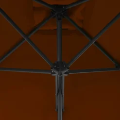 MAISON EXCLUSIVE - Parasol de jardin avec mât en acier terre cuite 250x250x230 cm