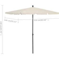 MAISON EXCLUSIVE - Parasol de jardin avec mât 210x140 cm sable