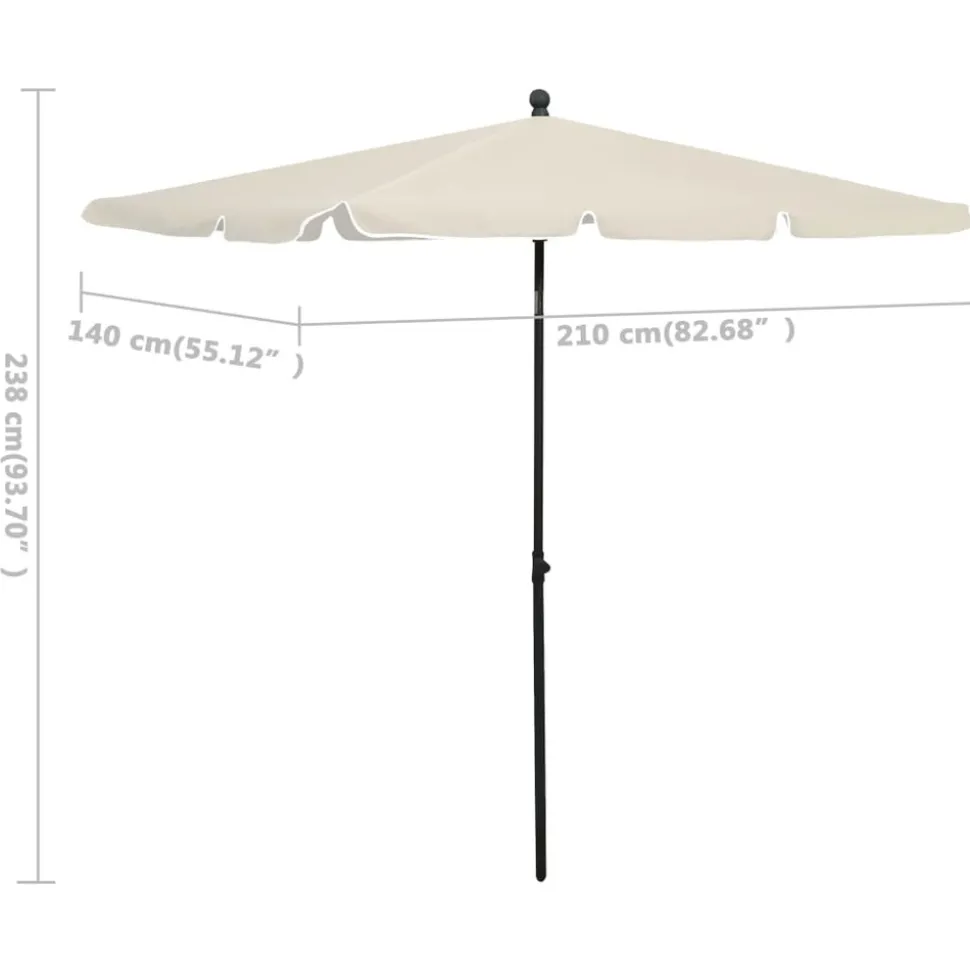MAISON EXCLUSIVE - Parasol de jardin avec mât 210x140 cm sable