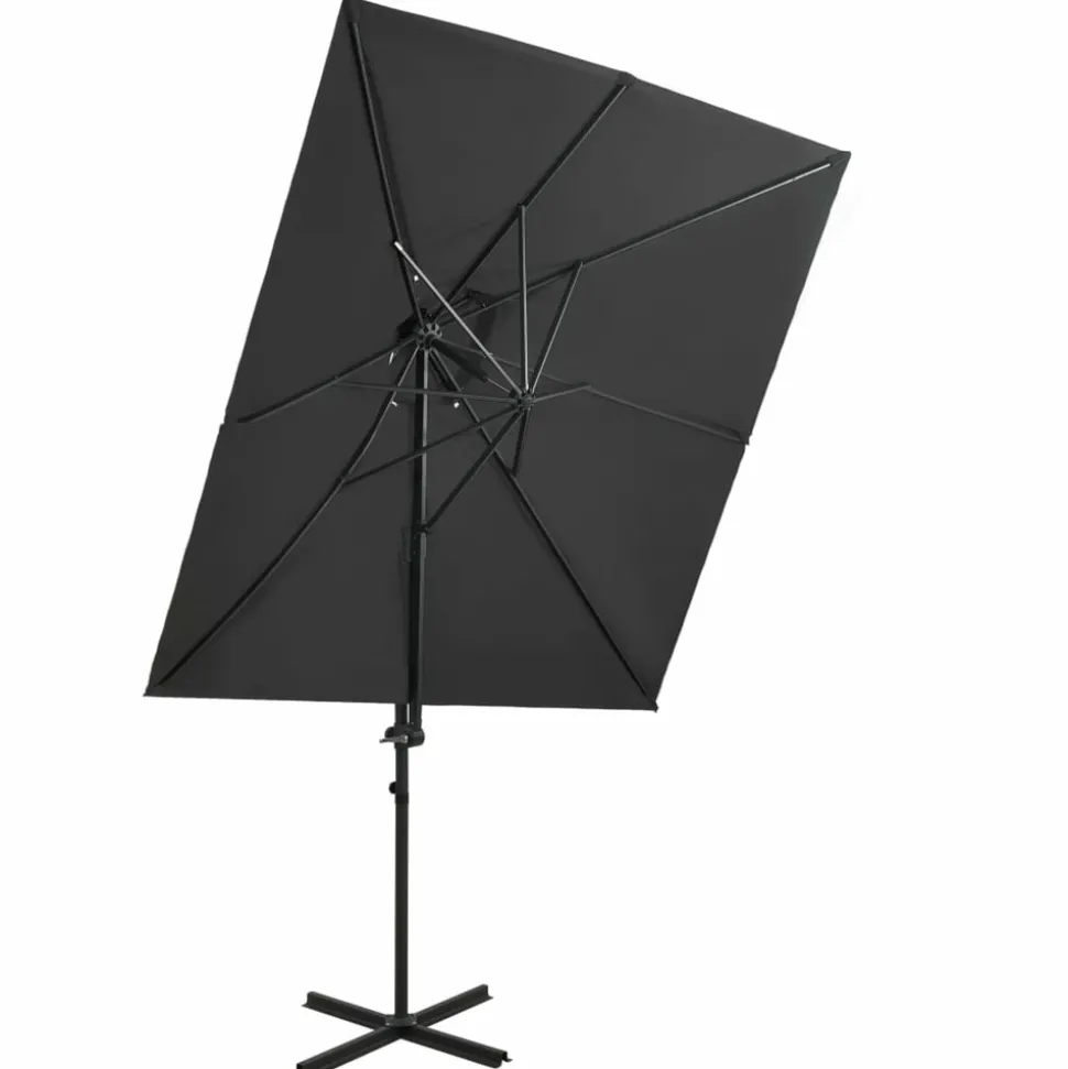 MAISON EXCLUSIVE - Parasol de jardin en porte-à-faux à double toit anthracite
