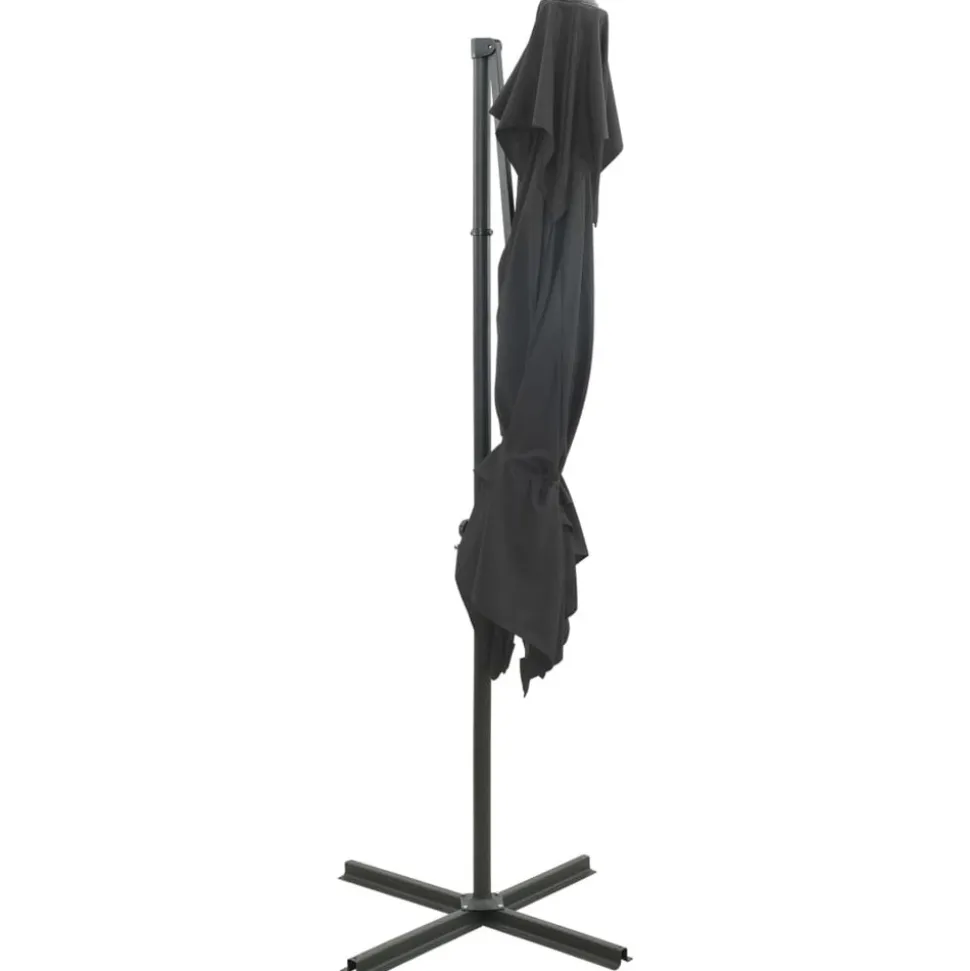 MAISON EXCLUSIVE - Parasol de jardin en porte-à-faux à double toit anthracite