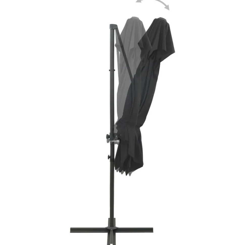MAISON EXCLUSIVE - Parasol de jardin en porte-à-faux à double toit anthracite