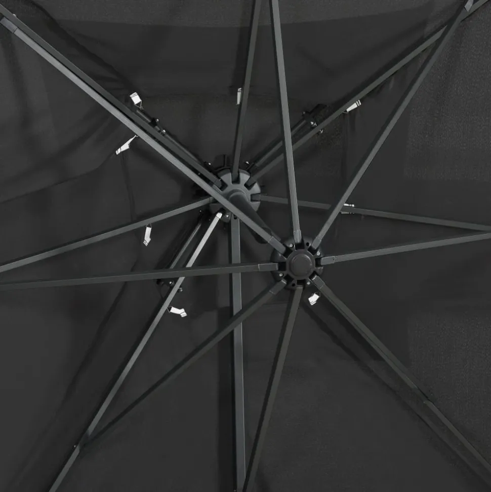 MAISON EXCLUSIVE - Parasol de jardin en porte-à-faux à double toit anthracite