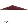 MAISON EXCLUSIVE - Parasol de jardin en porte-à-faux avec mât et lumières led
