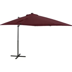 MAISON EXCLUSIVE - Parasol de jardin en porte-à-faux avec mât et lumières led