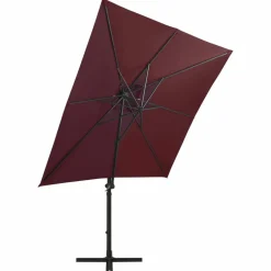 MAISON EXCLUSIVE - Parasol de jardin en porte-à-faux avec mât et lumières led