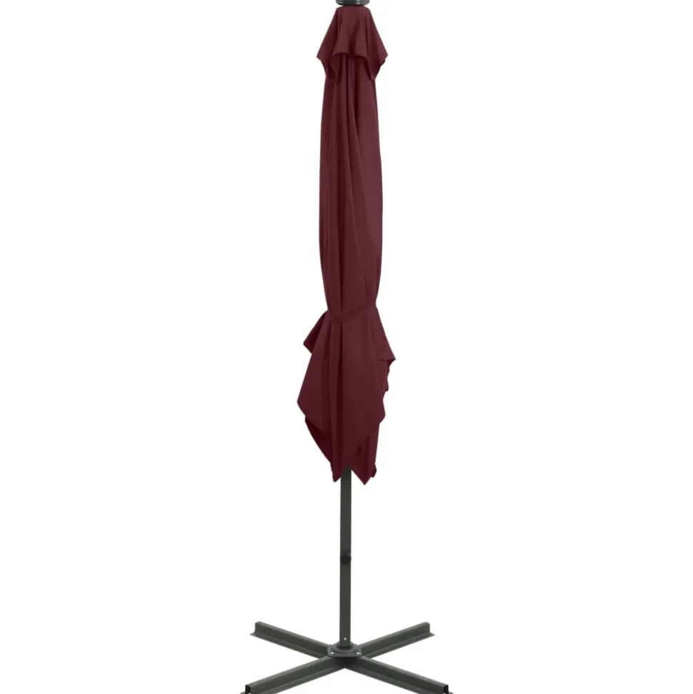 MAISON EXCLUSIVE - Parasol de jardin en porte-à-faux avec mât et lumières led