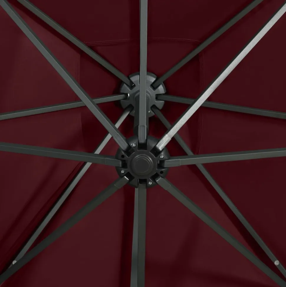 MAISON EXCLUSIVE - Parasol de jardin en porte-à-faux avec mât et lumières led