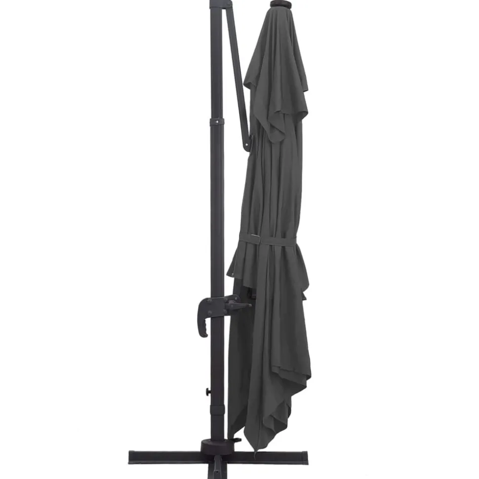 MAISON EXCLUSIVE - Parasol de jardin en porte-à-faux lumières led mât en aluminium