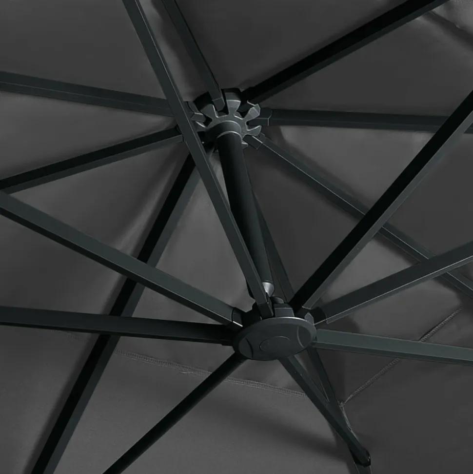 MAISON EXCLUSIVE - Parasol de jardin en porte-à-faux lumières led mât en aluminium
