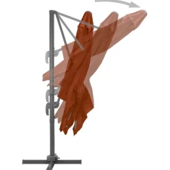 MAISON EXCLUSIVE - Parasol de jardin en porte-à-faux avec mât en aluminium