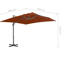 MAISON EXCLUSIVE - Parasol de jardin en porte-à-faux avec mât en aluminium