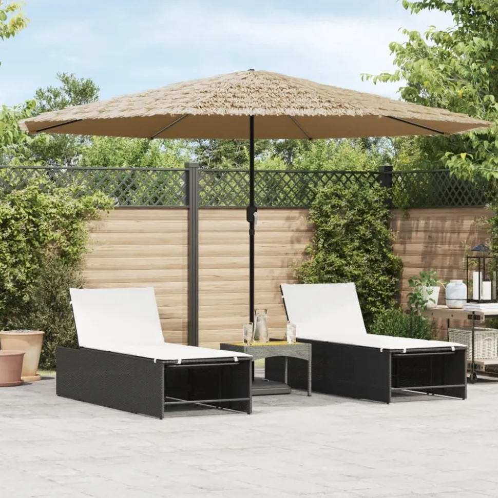 MAISON EXCLUSIVE - Parasol de jardin avec mât en acier marron 388x388x248 cm