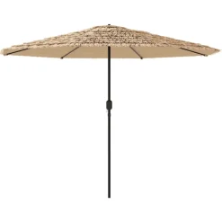 MAISON EXCLUSIVE - Parasol de jardin avec mât en acier marron 388x388x248 cm