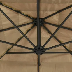 MAISON EXCLUSIVE - Parasol de jardin avec mât en acier marron 388x388x248 cm