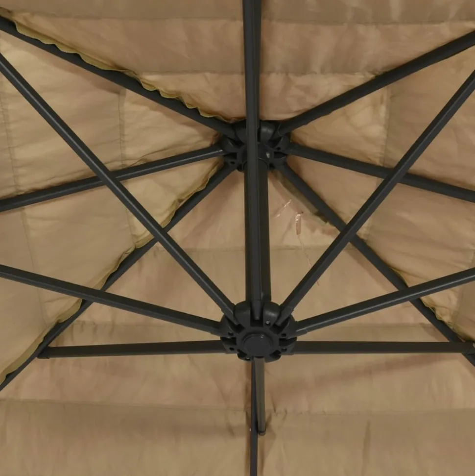 MAISON EXCLUSIVE - Parasol de jardin avec mât en acier marron 388x388x248 cm