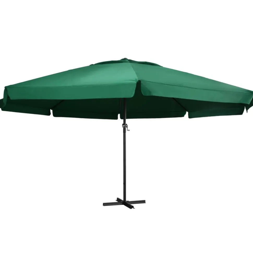 MAISON EXCLUSIVE - Parasol de jardin avec mât en aluminium 600 cm vert