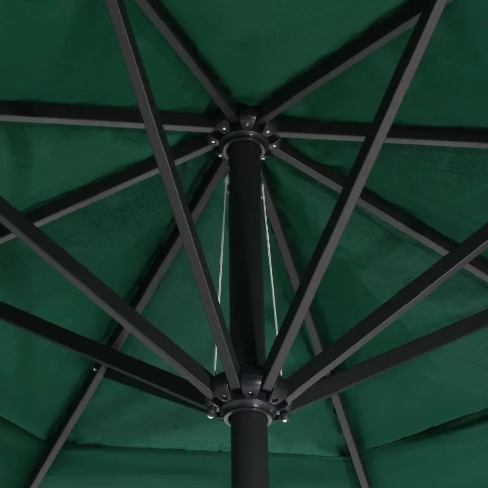 MAISON EXCLUSIVE - Parasol de jardin avec mât en aluminium 600 cm vert