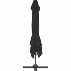 MAISON EXCLUSIVE - Parasol de jardin en porte-à-faux avec mât en aluminium noir