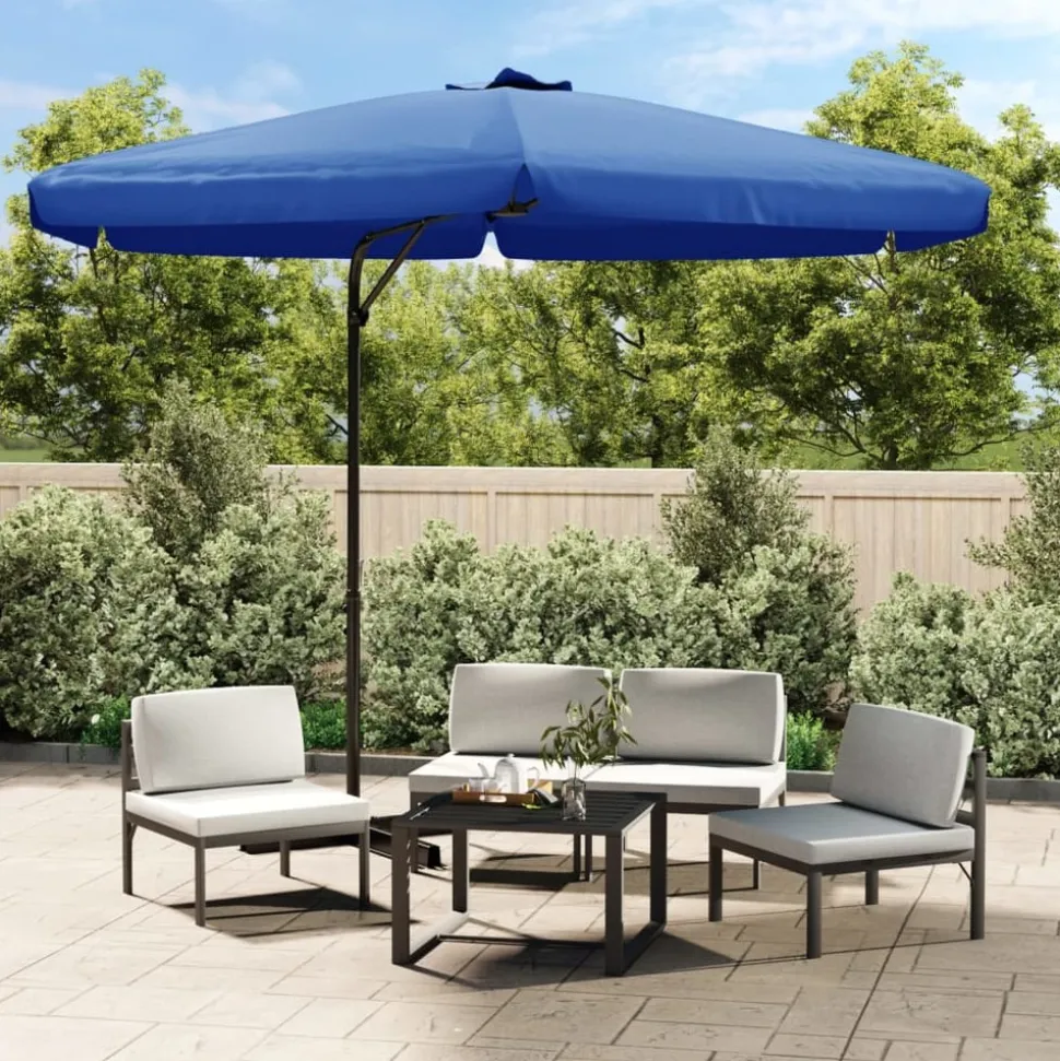 MAISON EXCLUSIVE - Parasol de jardin avec mât en acier 300 cm bleu azuré