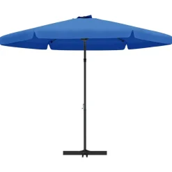MAISON EXCLUSIVE - Parasol de jardin avec mât en acier 300 cm bleu azuré