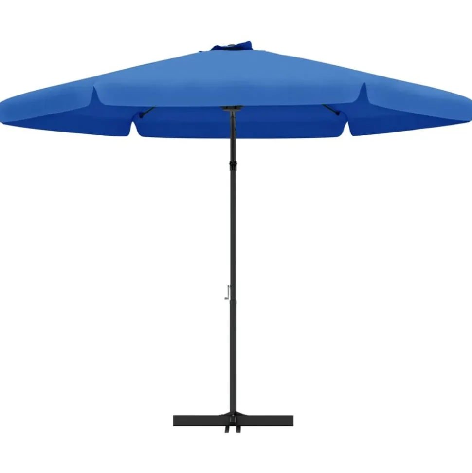 MAISON EXCLUSIVE - Parasol de jardin avec mât en acier 300 cm bleu azuré