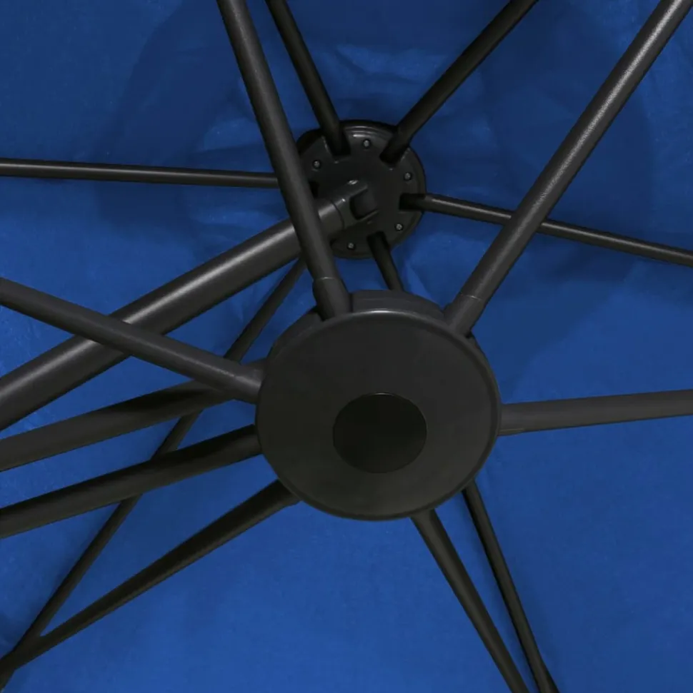 MAISON EXCLUSIVE - Parasol de jardin avec mât en acier 300 cm bleu azuré