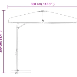 MAISON EXCLUSIVE - Parasol de jardin avec mât en acier 300 cm bleu azuré