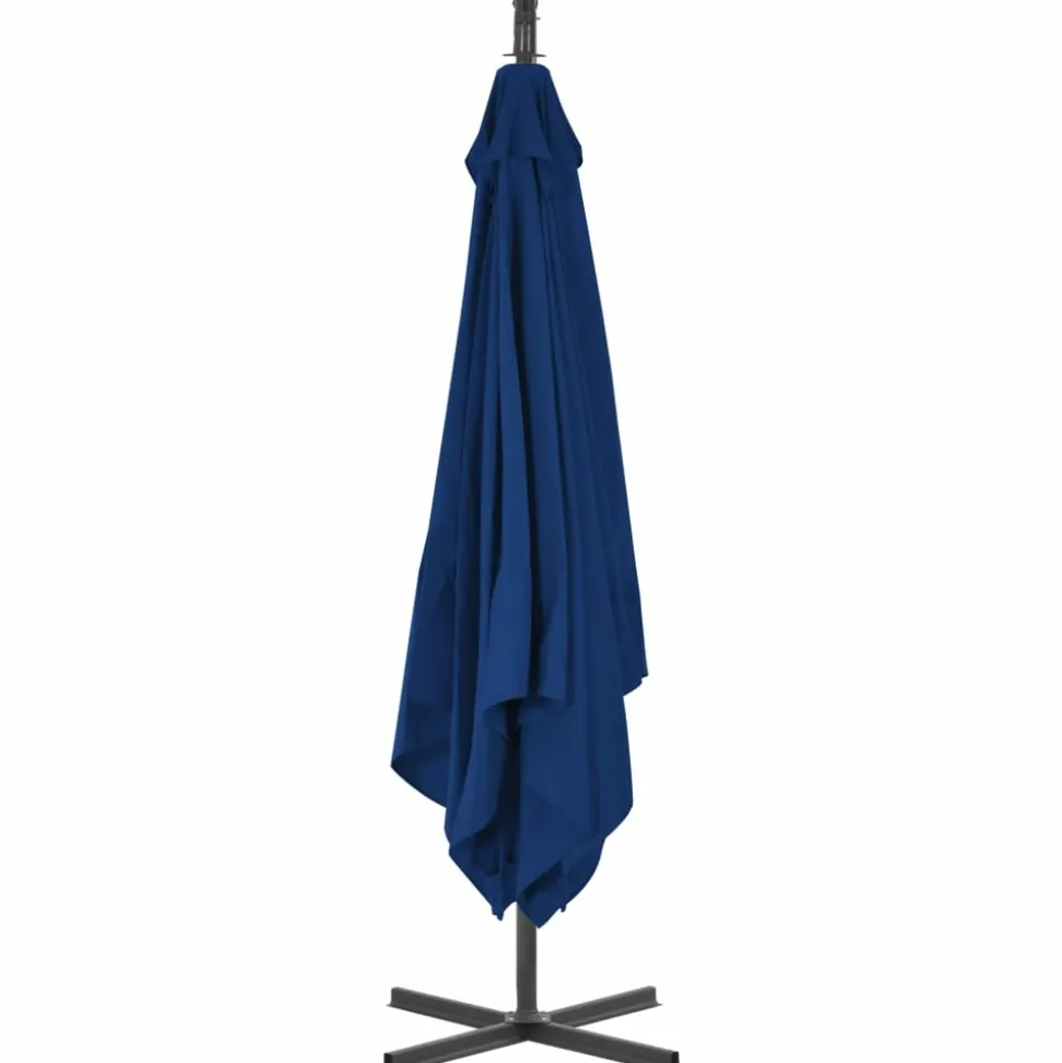 MAISON EXCLUSIVE - Parasol de jardin en porte-à-faux avec mât en acier azuré