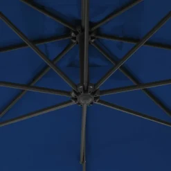 MAISON EXCLUSIVE - Parasol de jardin en porte-à-faux avec mât en acier azuré