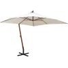 MAISON EXCLUSIVE - Parasol suspendu avec poteau en bois 300x300 cm blanc