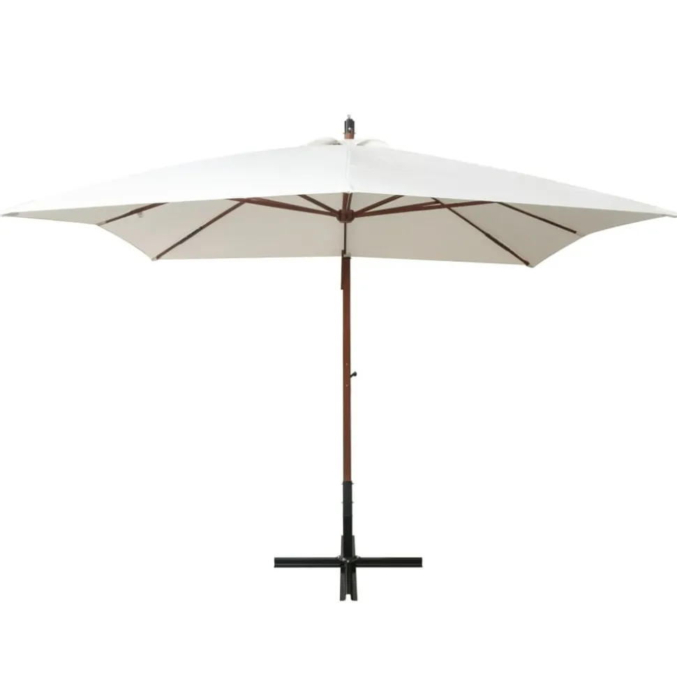 MAISON EXCLUSIVE - Parasol suspendu avec poteau en bois 300x300 cm blanc