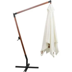 MAISON EXCLUSIVE - Parasol suspendu avec poteau en bois 300x300 cm blanc