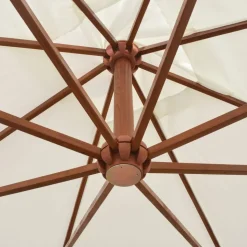 MAISON EXCLUSIVE - Parasol suspendu avec poteau en bois 300x300 cm blanc