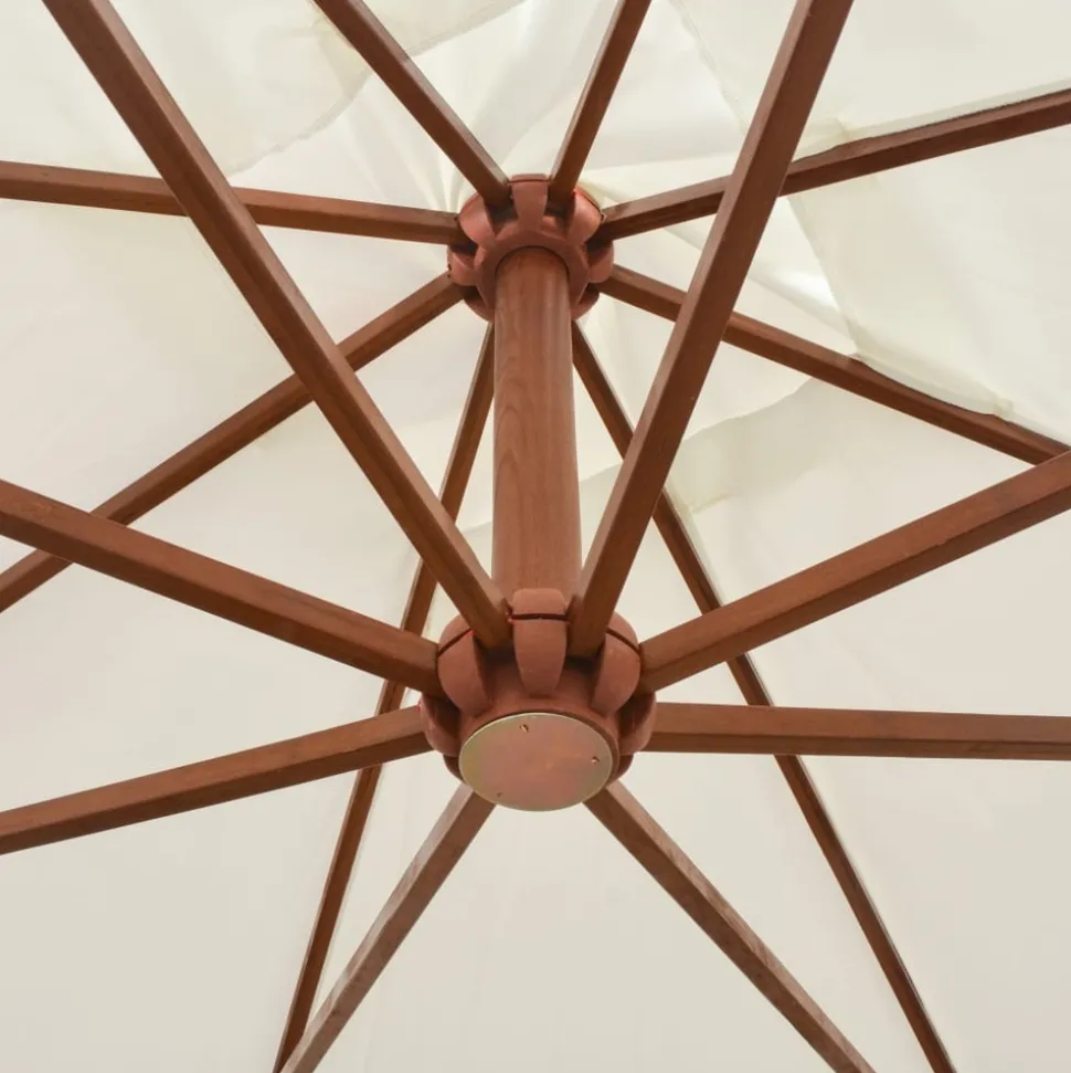 MAISON EXCLUSIVE - Parasol suspendu avec poteau en bois 300x300 cm blanc