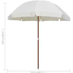 MAISON EXCLUSIVE - Parasol de jardin avec mât en acier 240 cm sable