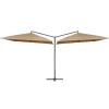 MAISON EXCLUSIVE - Parasol double avec mât en acier 250 x 250 cm taupe