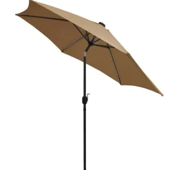 MAISON EXCLUSIVE - Parasol de jardin avec lumières led et mât en aluminium taupe