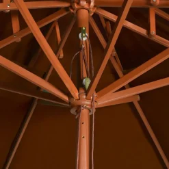 MAISON EXCLUSIVE - Parasol à deux étages avec mât en bois terre cuite 270 cm