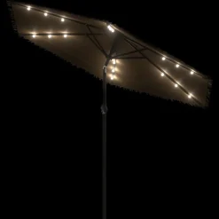 MAISON EXCLUSIVE - Parasol de jardin avec led et mât en acier marron 268x268x226cm