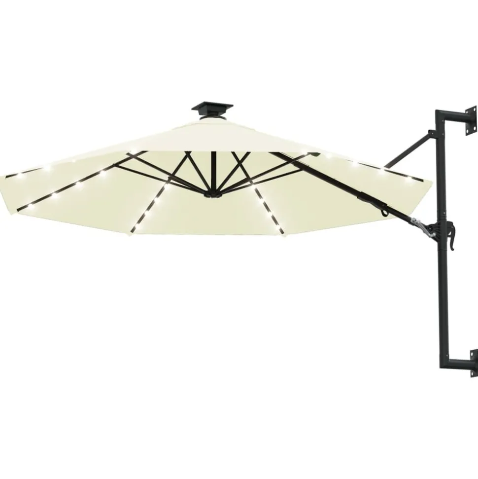 MAISON EXCLUSIVE - Parasol mural de jardin avec led 300 cm sable