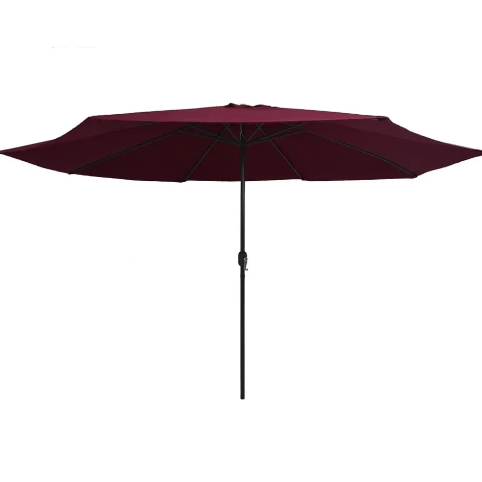 MAISON EXCLUSIVE - Parasol de jardin avec mât en métal 390 cm rouge bordeaux