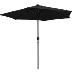 MAISON EXCLUSIVE - Parasol de jardin avec lumières led et mât en aluminium noir