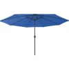 MAISON EXCLUSIVE - Parasol de jardin avec lumières led et mât en métal bleu azuré