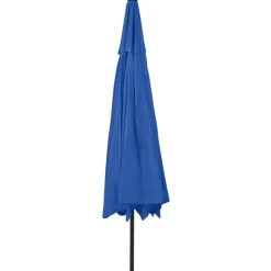 MAISON EXCLUSIVE - Parasol de jardin avec lumières led et mât en métal bleu azuré