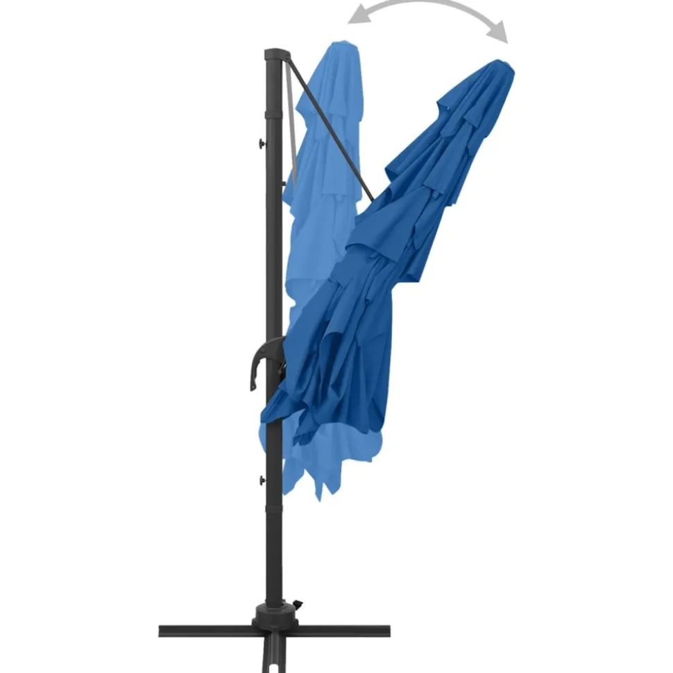 MAISON EXCLUSIVE - Parasol de jardin à 4 niveaux avec mât en aluminium bleu azuré